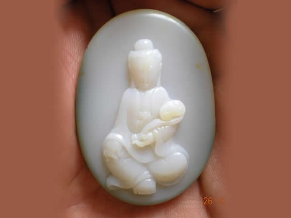 雨花蛋白石雕刻----送子观音